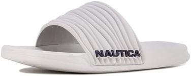 Nautica Men's Athletic Slide Comfort Sandal-Shower Slippers-Loch-Grey-Size-8