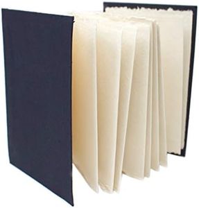 Artway Indigo - Libro di Schizzi in Carta di Cotone - Concertina A5 - 36 Facciate/18 Pagine di Carta di Cotone 100% Stracciata da 250gsm a Trama Media - 100% Fatto a Mano