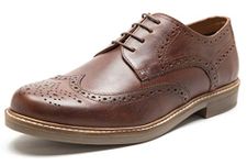 Crick Men’s Dexter Derby 4 Eyelet Brogue Leather Shoes