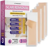 Artnaturals Silicone Scar Sheets (1.57"x 5.9") 6 Pack Reusable and Effective Scar Removal Sheets, for Surgical Scars,Healing Keloid, C-Section, Tummy Tuck, 3 Month Suply