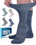 Doctor's Select Bamboo Viscose Diabetic Socks Women - 4 Pairs Crew Socks Womens | Diabetic Socks for Women Size 9-11 Extra Wide