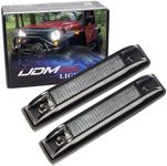 iJDMTOY Smoked 6-LED Amber LED Fender Flare Side Marker Lamps Compatible With Jeep Wrangler, One Pair Dark Smoke Lens, Compatible with Bushwacker Flat Style Fender Flares