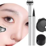Lower Lash Stamp, 2 in 1 Eyeliner Stamp, Eyelash Stamps Tool, Lower Lash Stamp with Ink, Eyelashes Stamp, Lower Eyelash Stamps Quick Eye Makeup Tool (Black)