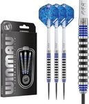 WINMAU Advance 500 Series Tungsten Blue 22 Gram Steeltip Darts Set with Flights and Shafts (Stems)