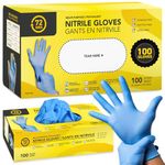 72HRS Nitrile Disposable All Purpose Gloves - 4 mil, Latex Free and Power Free, Food Grade Multipurpose Gloves (100 Pieces, Medium)