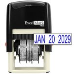 ExcelMark 7820 Self-Inking Rubber Date Stamp – Great for Shipping, Receiving, Expiration and Due Dates (Blue Ink)