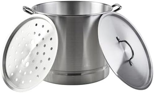 IMUSA USA 28Qt Aluminum Steamer with Lid, 28-Quart, Silver