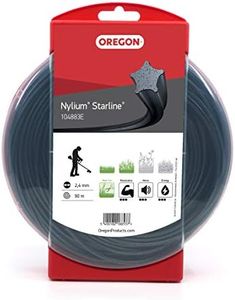 Oregon Nylium Star Shaped Strimmer Line Wire for Grass Trimmers and Brushcutters, Five Cutting Edges for Clean Finish, Professional Grade Heavy Duty Nylon, Fits Petrol Strimmers, 2.4mm-90m (‎104883E)