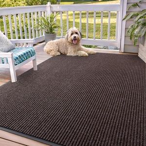 OLANLY Front Door Mat Indoor Outdoor Entrance, Waterproof Heavy Duty Doormat, Fade Resistant, Low Profile, Easy Clean Patio Porch Welcome Floor Mats for Entry, 71x47, Tan