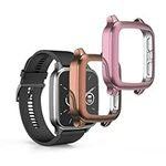 kwmobile Case Compatible with Garmin Venu Sq 2 Music/Sq 2 Case - 2x TPU Silicone Fitness Tracker Cover - Dusty Pink/Rose Gold