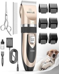 oneisall Dog Clipper Low Noise, Dog Grooming Kit with Rechargeable, Dog Shaver Cordless Electric Quiet Hair Clipper Set for Dog Cats Pets（Gold）