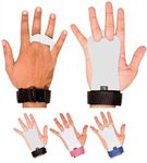 ULTRA FITNESS Kids Children Sizes gymnastic leather palm hand grips protectors junior (White and Black, Large)