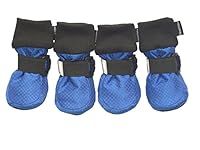 Vibrant Fellow Paw Protector Dog Boots Waterproof Soft Protective and Skid-proof Set of 4 Size XS Blue Colour