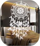 Large Dream Catcher, White Big Handmade Decorative Hanging Ornaments Lace Dreamcatcher for Wall Bedroom Party~ 15.7" Diameter - 39" Long by CHICIEVE