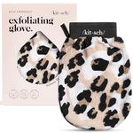 Kitsch Exfoliating Glove 1pc – Korean Exfoliating Mitt & Deep Exfoliating Body Scrubber for Shower, Bath | Body Exfoliator Glove, Dead Skin Remover | Skin Care for Smooth Skin - Leopard
