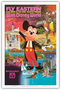 Pacifica Island Art Walt Disney World - Fly Eastern Airlines - Orlando, Florida - Vintage Airline Travel Poster c.1980 - Master Art Print - 12in x 18in