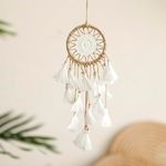 Artilady Small Dream Catcher for Cars - Bohemian Mini Dream Catchers for Cars Rear View Mirror Hanging Decoration (White)