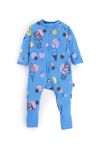 Lazytoon Unisex Baby Double Zipped Romper, 100% Organic Extra Soft Cotton Full Sleeves Jumpsuit (18-24 Months, Blue Icecream Theme)