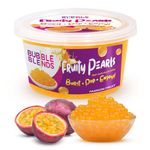 Bubble Blends Passion Fruit Popping Boba (450g), Fruit Juice-Filled Boba Pearls for Bubble Tea, Fat-Free