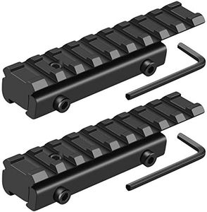 LONSEL Dovetail to Picatinny Rail Adapter 11mm Dovetail to 21mm Picatinny/Weaver Rail Convert Mount - Low Profile Scope Riser Rail Adaptor - Base Mount 3/8" to 7/8" Converter (2 Pack)