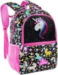 Decorably Backpack for Kids, 16.5" Sequined Glittery Unicorn Backpack for School Girls, Girls Backpack for Girls, Backpacks for Girls, Kids Backpack, Kids Backpacks for Girls, Girls Backpacks Ages 6-8