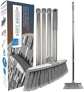 Balai Brosse Douce d’intérieur avec Manche en Acier Inoxydable. – Parfait pour balayer Le Sol de la Cuisine et Votre Maison