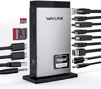 WAVLINK Station d'accueil USB C pour Ordinateur Portable avec 3 HDMI, DisplayLink Triple Monitor 4K60Hz, pour M1 M2 M3 Mac et Windows, 5 Ports USB, 2DP (Pas de Chargement d'ordinateur Portable)