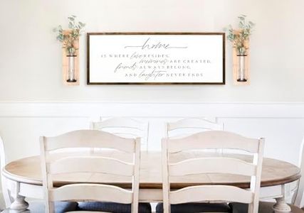 20x48 inches, Home Is Where Love Resides Wooden Sign | Rustic Handmade Wall Art | Inspirational Quote Decor | Farmhouse Style | Family Memories | Unique Gift Idea | Distressed Wood