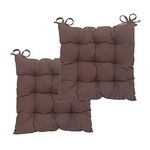 Comfowell 2 Pieces Premium & Luxury Rocking Soft Cotton Filling Chair Square Cushion Pad/Seat Pad - 16 Inche x 16 Inche - Brown