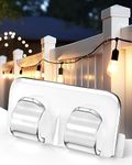 Hooks for Outdoor String Lights Clips: 40Pcs Heavy Duty Light Hook with Waterproof Adhesive Strips - Outside Clear Cord Holders for Hanging Christmas Lighting - Outdoors Sticky Clip (40)