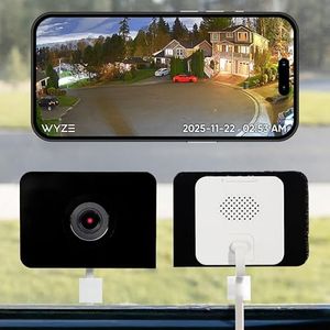 Wyze Window Camera, 2.4GHz WiFi Indoor Camera with Upgraded Color Night Vision, AI-Powered Motion Detection, Easy Setup with Bluetooth for Home Security, 24/7 Recording, Compatible w/Alexa & Google