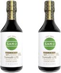 San-J - Organic Gluten Free Tamari Soy Sauce with 50% Less Sodium - Made with 100% Whole Soy - Specially Brewed - 20 oz. Bottles - 2 Pack