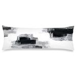 Black and White Body Pillow Cover W