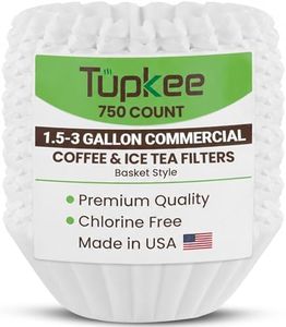 Tupkee Extra Large Coffee Filters - (13 Inch x 5 Inch) Premium, Big, Tall for Bunn 1.5 to 3 Gallon Commercial Coffee & Tea Machines - (750 Count) - Chlorine Free White Commercial Coffee Filters
