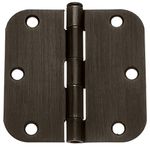 Dynasty Hardware 3-1/2" Door Hinges 5/8" Radius Corner, Oil Rubbed Bronze, 36 - Pack