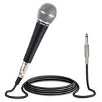 Pyle Handheld Microphone Dynamic Moving Coil Cardioid Unidirectional Connector Includes 15ft XLR Audio Cable to 1/4'' Audio Connection