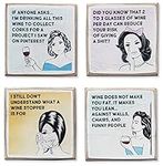 Wine Coasters with Holder - Funny G