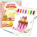 Paint with Water Coloring Book for Toddlers - Mess Free Kids Watercolor Painting Activity Kit - Arts and Crafts for 3 4 5 6 Years Old - Food Paper Drawing Travel Book, Christmas Gift Party Toy