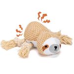 Nobleza Dog Squeaky Toys, Interactive Play Soft Plush Rope Toy, Cotton Material, Dog Toys For Small Medium Dogs, Teething Toys, Brown.