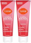 Lume Acidified Body Wash - 24 Hour Odor Control - Removes Odor Better than Soap - Moisturizing Formula - Formulated Without SLS or Parabens - OB/GYN Developed - 8.5 ounce (Pack of 2) (Peony Rose)