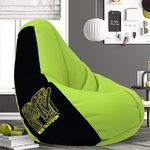 Pi Bean Bags - Bean Bag with Beans Filled - XXXL - Official: MTV - for Adults - Max User Height : 4.5 Ft.-Weight : 50 Kgs - Prefilled Bean Bags (MTV_ARTWORK-9b - Pea-Green)