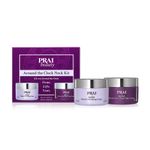 PRAI Ageless Around The Clock Neck Kit (2x15ml) - - Tighten, Lift, and Smooth Neck Wrinkles - Hyaluronic Acid Day & Night Neck Cream