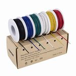 TUOFENG 22 awg Solid Wire-Solid Wire Kit-6 Different Colored 9 Meter spools 22 Gauge Jumper Wire -Hook up Wire Kit