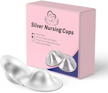 BiYiEC Silver Nursing Cups - Nipple Shields for Nursing Newborn -Breastfeeding Essentials, Original 925 Silver Nipple Covers Breastfeeding for Any Mum Soothing & Healing(Regular Size)