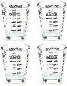 Shot Glasses Measuring cup Liquid Heavy Glass Wine Glass Espresso Shot Glass 26-Incremental Measurement 1 OZ 4 Features 45ML (4 pack-black 30ml)