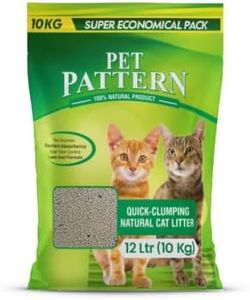 Pet Pattern Natural Cat Litter Sand, 10 Kg, Fast Clumping Cat Litter for Cats, Non-Scented, Low Dust Formula, (10 kg x1) DogsNCats - Authorised Partner