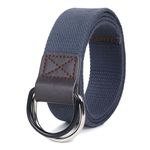 Sunshopping Men's Nylon woven fabric Belt, Hole free,Ring buckle (BAG-8-BL) (Free Size, Grey)