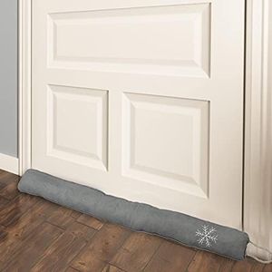 Simply Genius Cold Weather 36 Inch Door Snake Draft Stopper - Wind Blocker for Door Bottom and Window Draft Stopper - Gray Window Wind Blocker