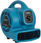 XPOWER P-80A Mini Mighty 138 W 600 CFM Centrifugal Air Mover, Carpet Dryer, Floor Fan, Blower, Stackable, Daisy Chain, for Water Damage Restoration, Janitorial, Plumbing, Home Use