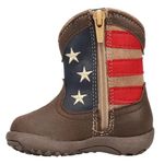 ROPER American Patriotic Square Toe Cowboy Boots (Little Kid) Western, Brown, 12 UK Child